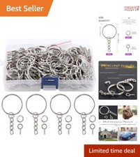 Complete 450Pcs Jewelry Making Kit: Key Rings, Jump Rings  Eye Pins Included