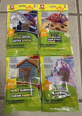 4x Creative Hands Wood SpaceCenter ￼Colorful butterfly unicorn SecretClubhouse