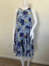PAROSH Sky Cobalt Lemon Silk Blend Crepe Flor...
