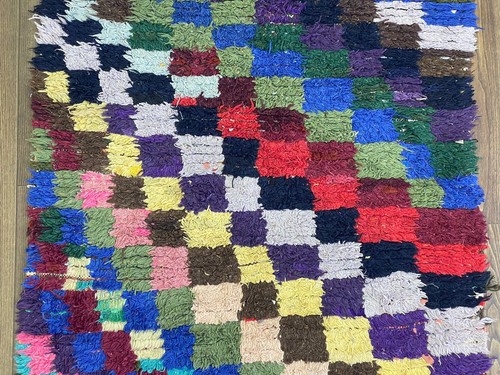 Alfombra vintage anudada a mano alfombra tradicional alfombra de sala de estar a cuadros alfombra Kilim - Imagen 7 de 14