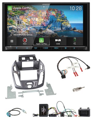 Kenwood Bluetooth Steering Wheel 2DIN USB TMC DAB Navigation for Ford Transit Connect 2