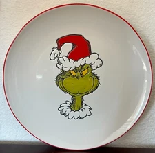 Dr. Seuss The GRINCH Who Stole Christmas Ceramic 10.5" Dinner Plate New!