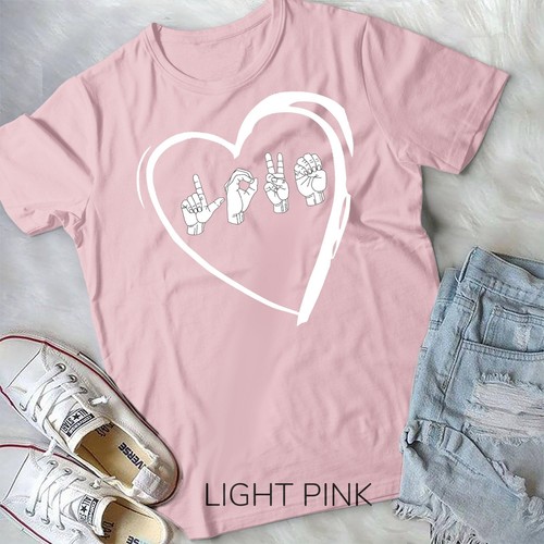 Love Sign Language Heart ASL Valentine's Day Gift T-Shirt Unisex T-shirt - Picture 5 of 11