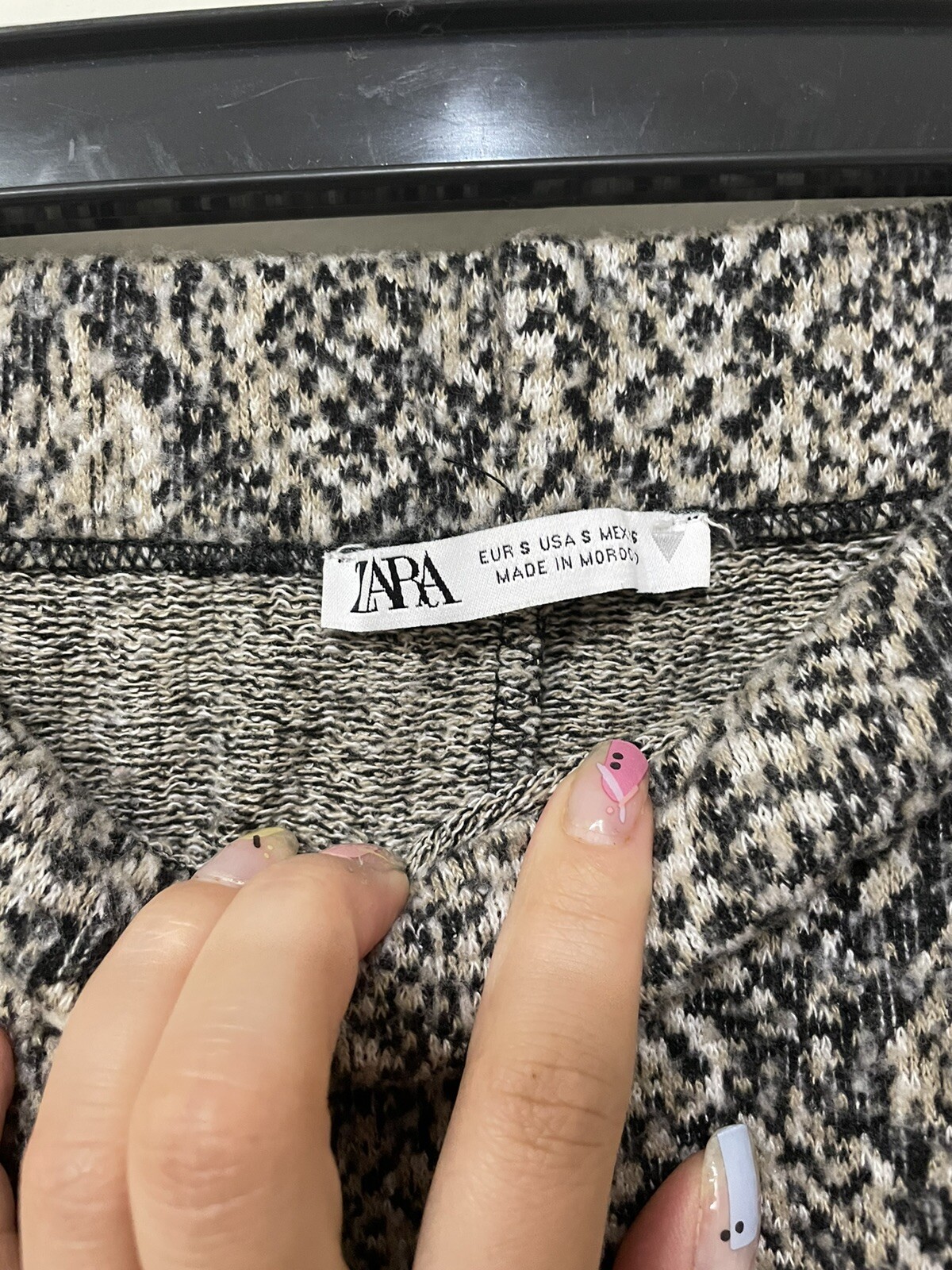 Zara Soft Sweater Python Pattern Midi Skirt Small… - image 4