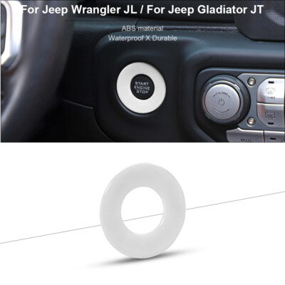 Engine Start Stop Button Cover Trim White for 2018+ Jeep Wrangler JL Accessories