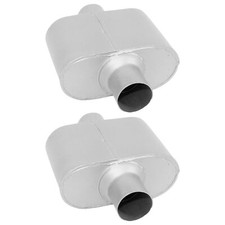 Pair Of Single Chamber Performance Race Mufflers 2.5 Center In Out 6.5 Body
