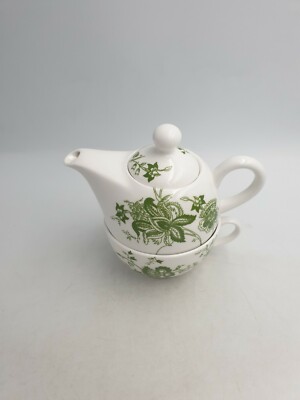TED BAKER LONDON ACCESSORIES FANCY ANOTHER PORCELAIN ONE CUP TEAPOT GREEN FLORAL