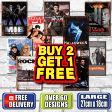 Large Movie Metal Signs Shed Bar Pub Mancave Garage Retro 80s 90s Film Poster