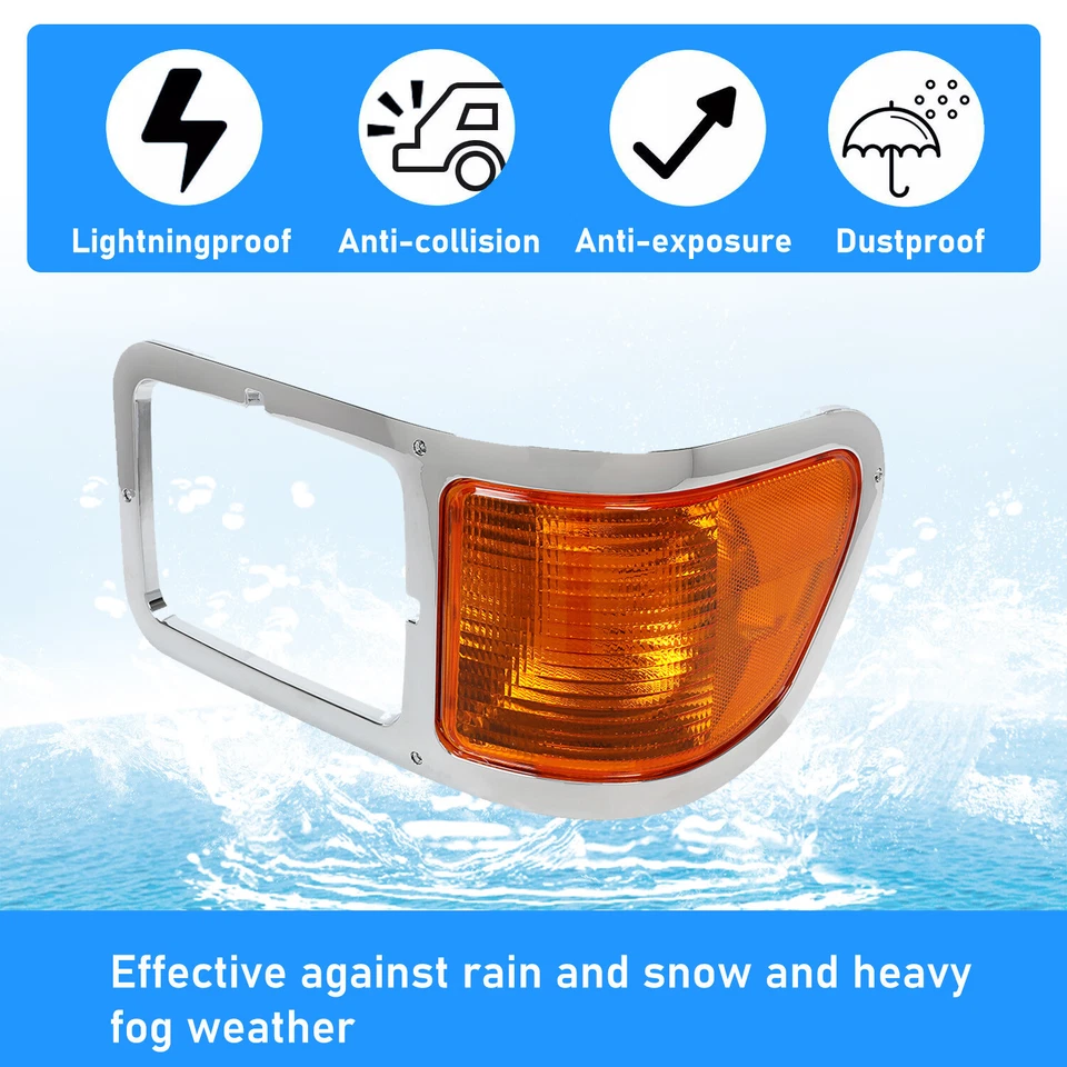 For Ford F650 F750 2000-15 Headlight Bezel Trim Left Driver W/ Corner Light Bulb Foto 3 de 4