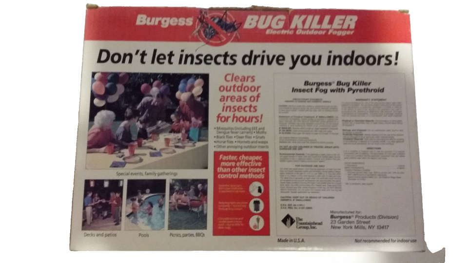 Burgess 40 Oz. 5000 Sq. Ft. Electric Outdoor Insect Fogger Model 960 | eBay
