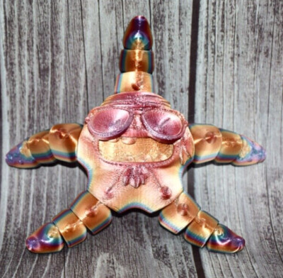 STARFISH ~ Rainbow ~ 3D Printed ~ Articulated ~ Flexi ~ Fidget