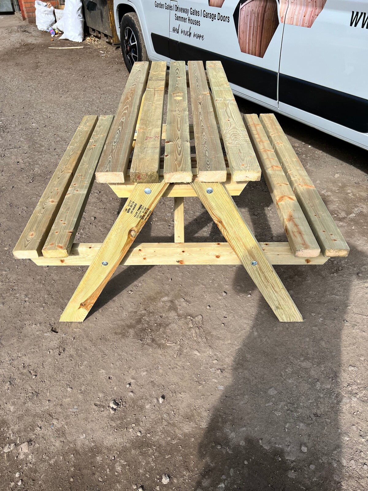 Wooden Picnic Table Bench Pub Garden Outdoor eBay