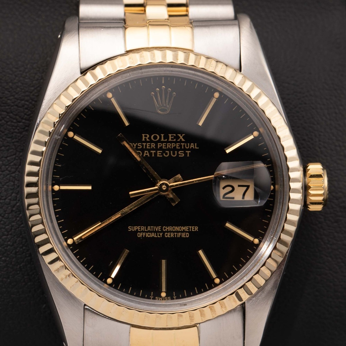 Rolex Datejust 16013 Fluted Bezel Watch 36mm Two-Tone Jubilee