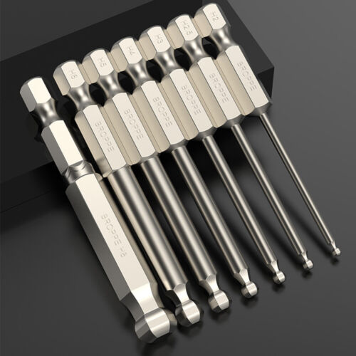 65/100/150mm Ball-End Hex Screwdriver Bit Set 1/4" Hex Shank H2.5 H3 H4 H5 H6 H8 - Picture 8 of 30