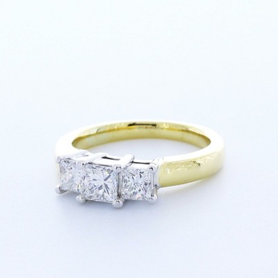 1.4 CT Certified Lab-Created Diamond E/VS1 Princess 14K  Classic Engagement Ring