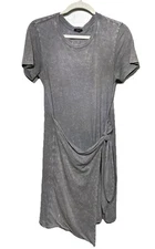 Rails Edie Dress Wrap Tie Steel Acid Wash Gray Women's Size Small Retail: $148