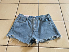 Stndrd Denim Womens Shorts Blue Denim The Relaxed Raw Hem Size 14 New With Tags