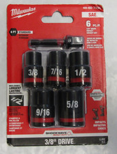 Milwaukee 49-66-7035 SHOCKWAVE 6 Piece Impact Duty 3/8 Drive SAE Socket Set