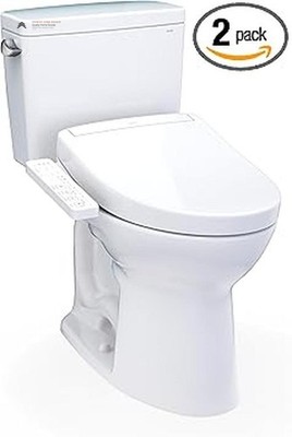 TOTO Drake WASHLET+ Elongated Toilet w/ S2 Bidet, Cotton White MW7763346CSG#01