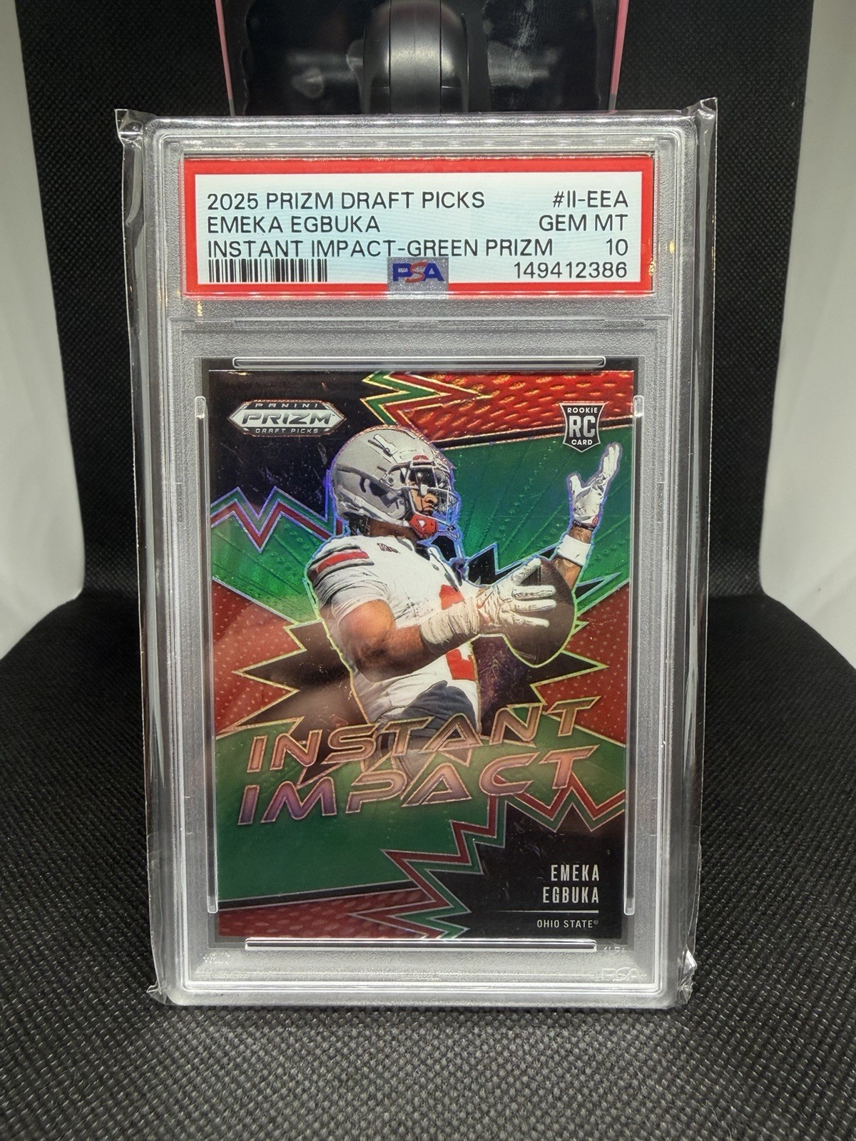 Emeka Egbuka Panini Prizm Draft Picks Instant Impact #IIEEA Green