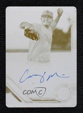 2019 Bowman Chrome Prospect Printing Plate Yellow 1/1 Casey Mize Auto 1s4s