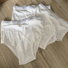 3 Pair Y-FRONT Vintage Men's Jockey Classic Briefs White Cotton Size 42 NWOT