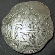 Mint error off-center strike First Silver Dollar 1589 Dutch Colonial Holland Lio