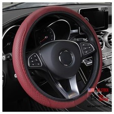 Leather Steering Wheel Cover,Anti Slip Car Steering Wheel Cover for Burgundy