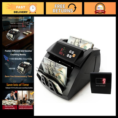 High-Speed Bill Counter Machine with LCD Display, UV/MG/IR Detection, Batch Mode