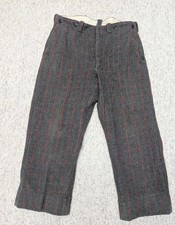 1960s vintage WOOL pants MALONE hunting 36x26 striped check BROKE-IN distressed