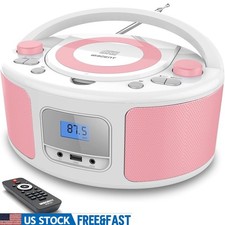 Portable CD Player Boombox Bluetooth FM Radio USB AUX Headphone EQ 30 Station