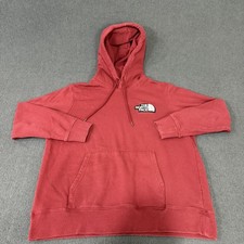 The North Face Hoodie Womens Large Red Fleece Pullover Kangaroo Pocket Logo