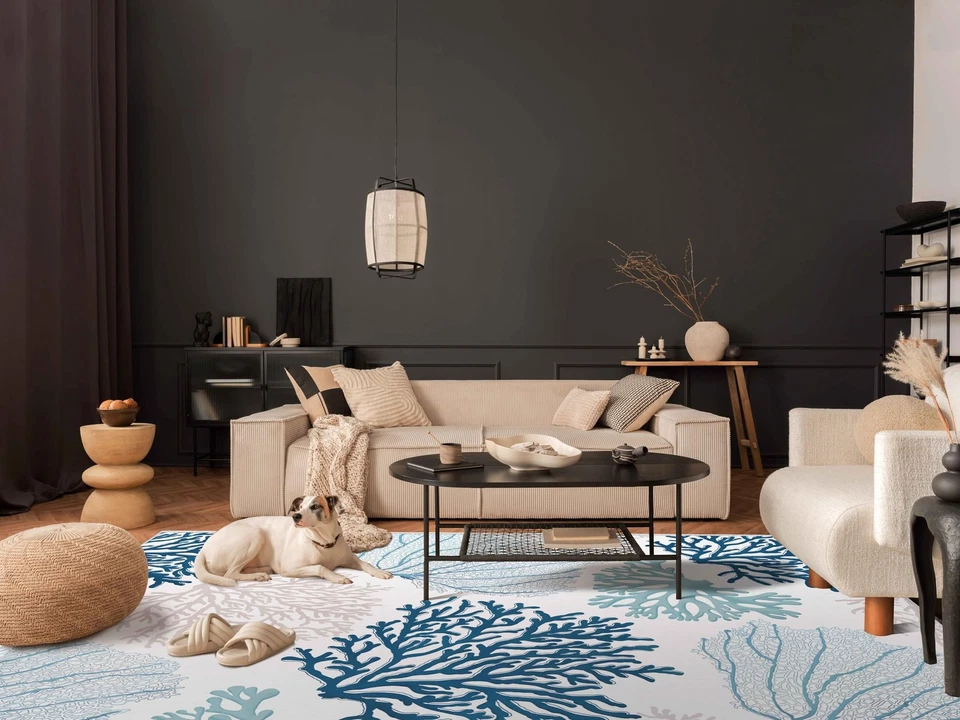 Alfombra costera alfombras de playa antideslizantes náuticas coral alfombras lavables a máquina mod... Foto 3 de 4