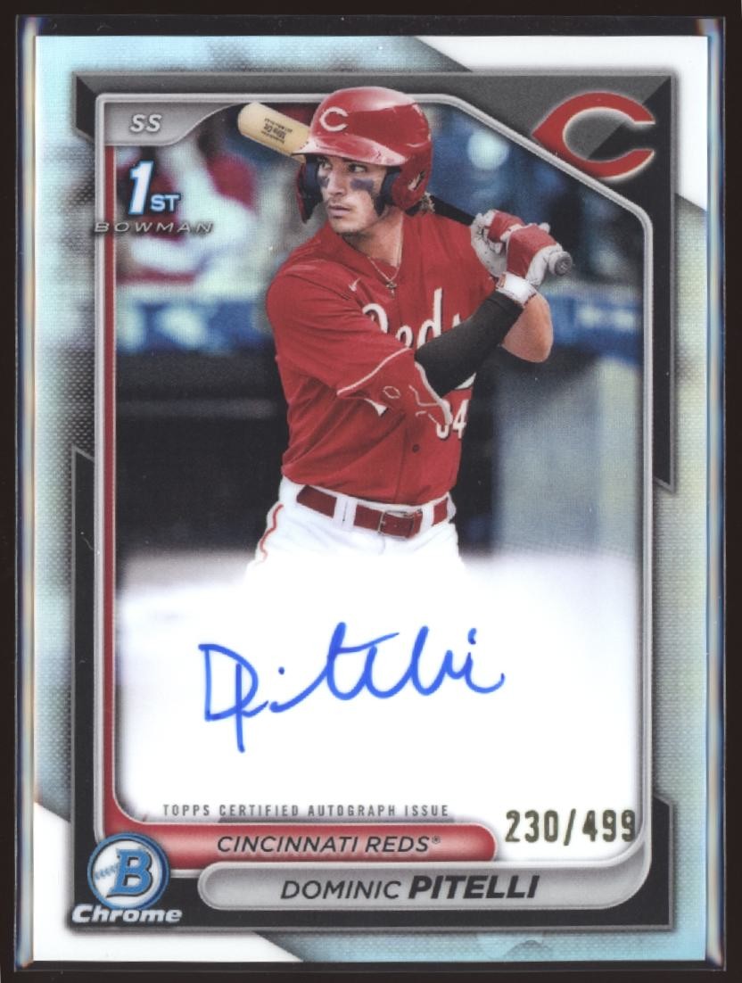 2024 Dominic Pitelli Bowman Chrome 1st Refractor Auto RC /499 #CPA-DPI (H3365)