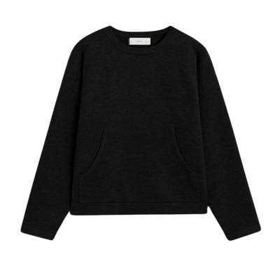 Mango Mädchen-Pullover mit Tasche schwarz 110 