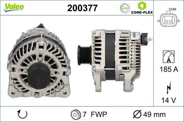 Valeo Lichtmaschine Generator 185 A 14 V FüR Mercedes-Benz Vito Mixto 111 CDI-image