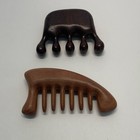 Handmade Wood Wide-Tooth Hair Comb & Scalp Massager Set, Brown, Unisex — photo 4