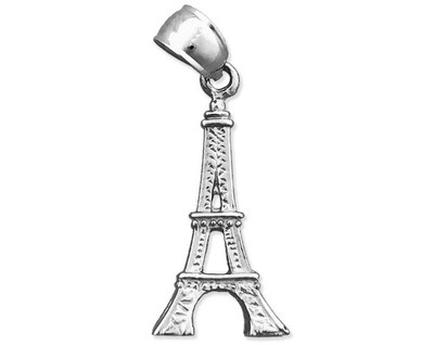 Rhodiniert 925 Sterling Silber 3D Paris Eiffelturm Charm