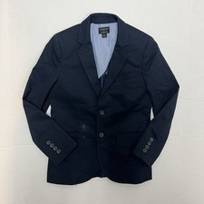 Crewcuts Boys 8 Thompson Navy Blue 2 Button Cotton Blend J Crew Blazer Jacket