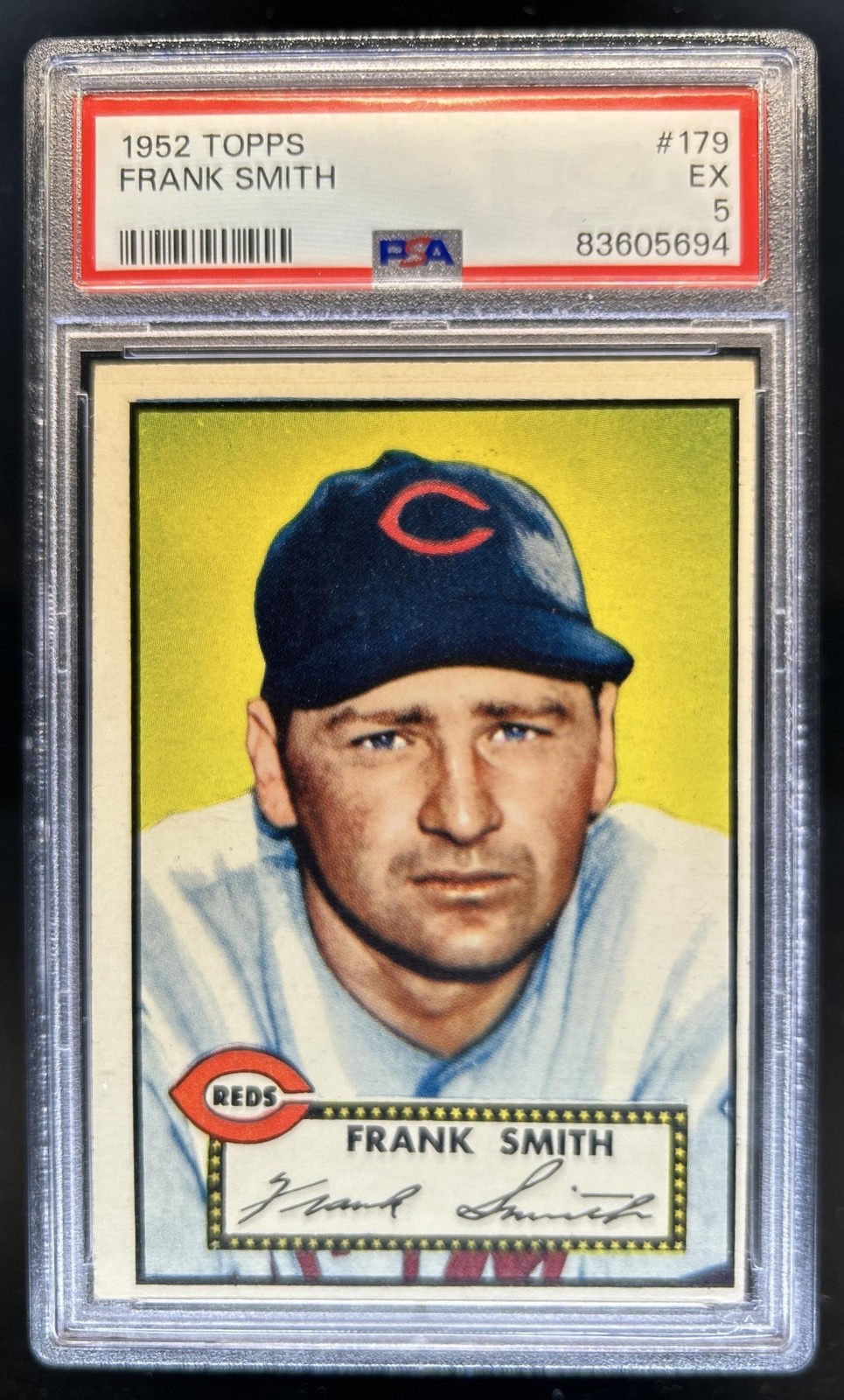 1952 Topps Frank Smith Rookie RC #179 Reds PSA 5