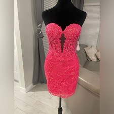 NWT SHERRI HILL strapless corset lace mini dress US 2