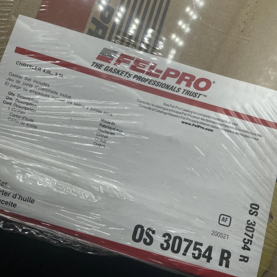 Fel-Pro OS30754R Engine Oil Pan Gasket For 2005-2011 Chrysler 3.5L 4.0L V6 SOHC - Image 3 of 4