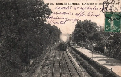 CPA BOIS-COLOMBES HAUTS-DE-SEINE 92 L'AVENUE DE SAINT-GERMAIN CHEMIN DE FER - Photo 1/2