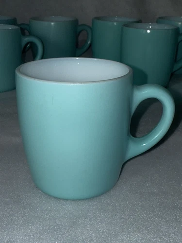 Lot of 11 Vintage Hazel Atlas Coffee Cup Mug Turquoise Teal Aqua
