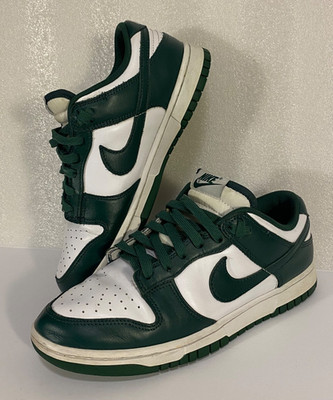 NIKE MENS SIZE 7.5 DUNK LOW MICHIGAN STATE DD1391-101 GREEN WHITE