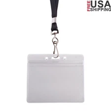 Resealable ID Badge Holders Waterproof Dirt Proof Security Badge Protectors New