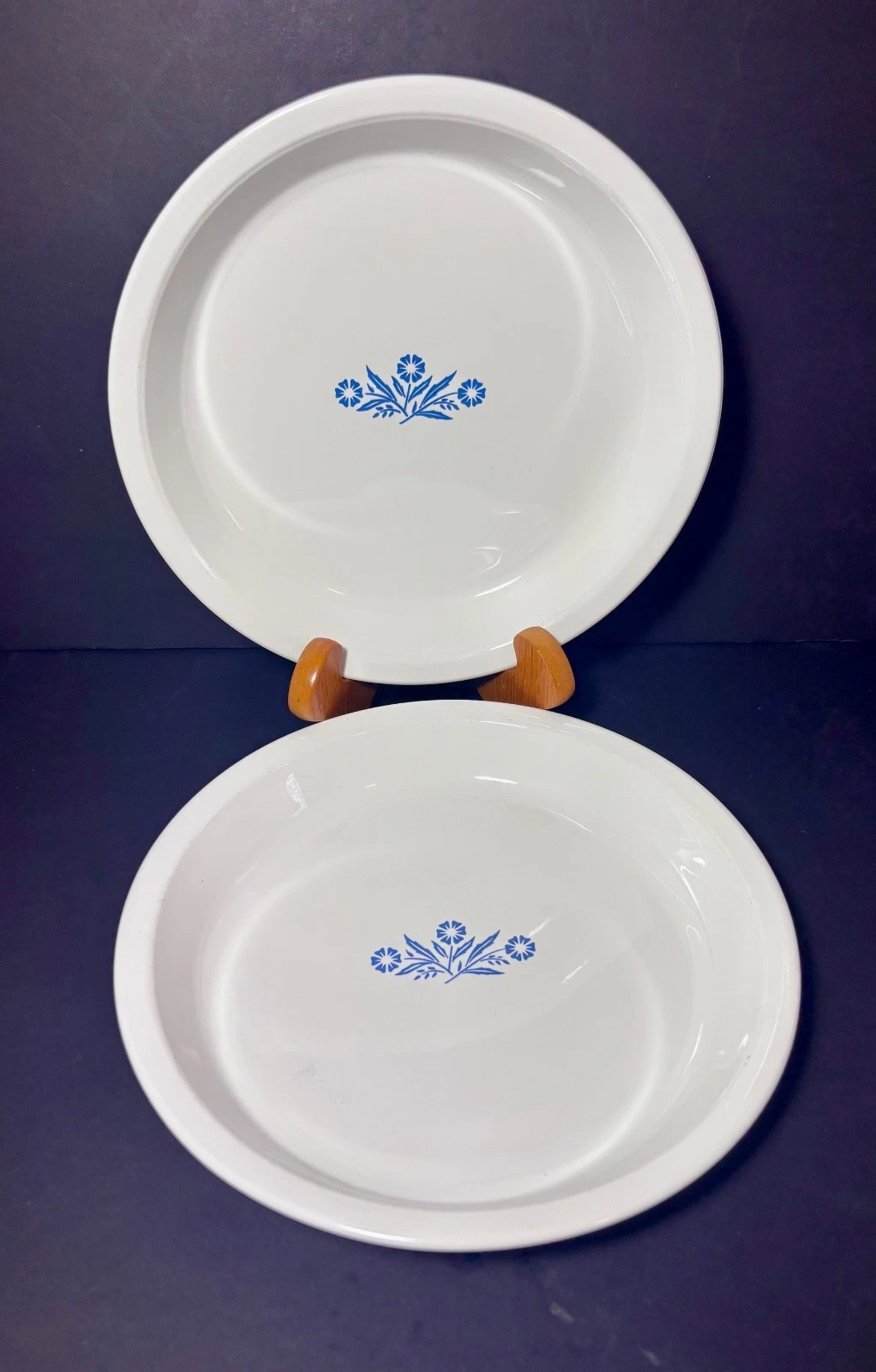 Set of 2 VTG Pyrex Corning Ware Blue Cornflower P-309 9" x 1 1/4" Pie Plate Dish