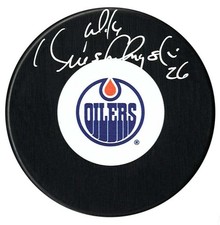 Mike Krushelnyski Autographed Edmonton Oilers Puck NO TARIFFS