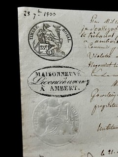 Vecchio documento cartaceo del 1833