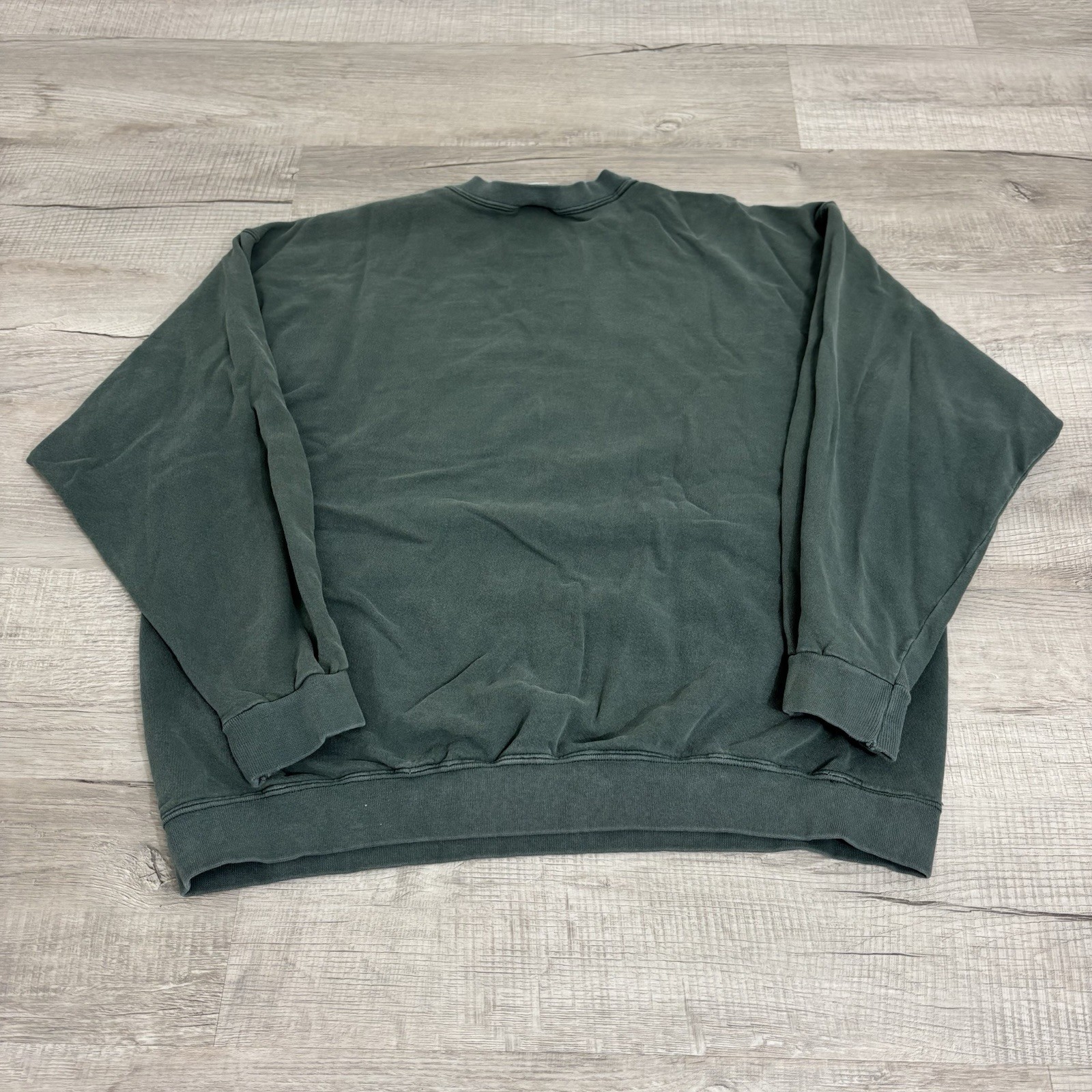 Y2K 2000s Nike Solid Green Pullover Crewneck Bagg… - image 6